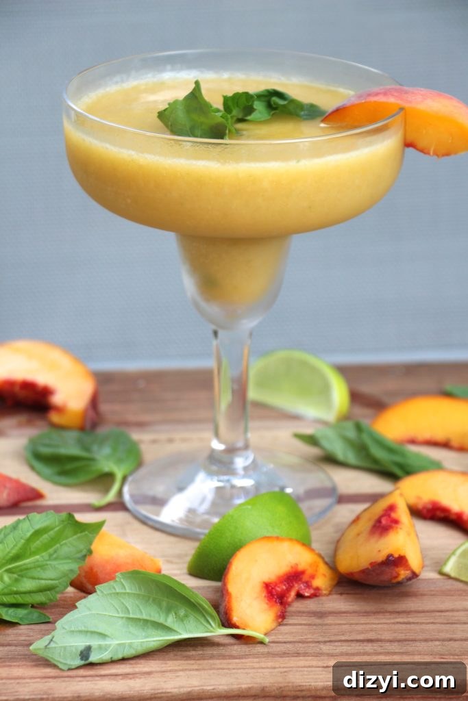 Peach Basil Margaritas & Poptails