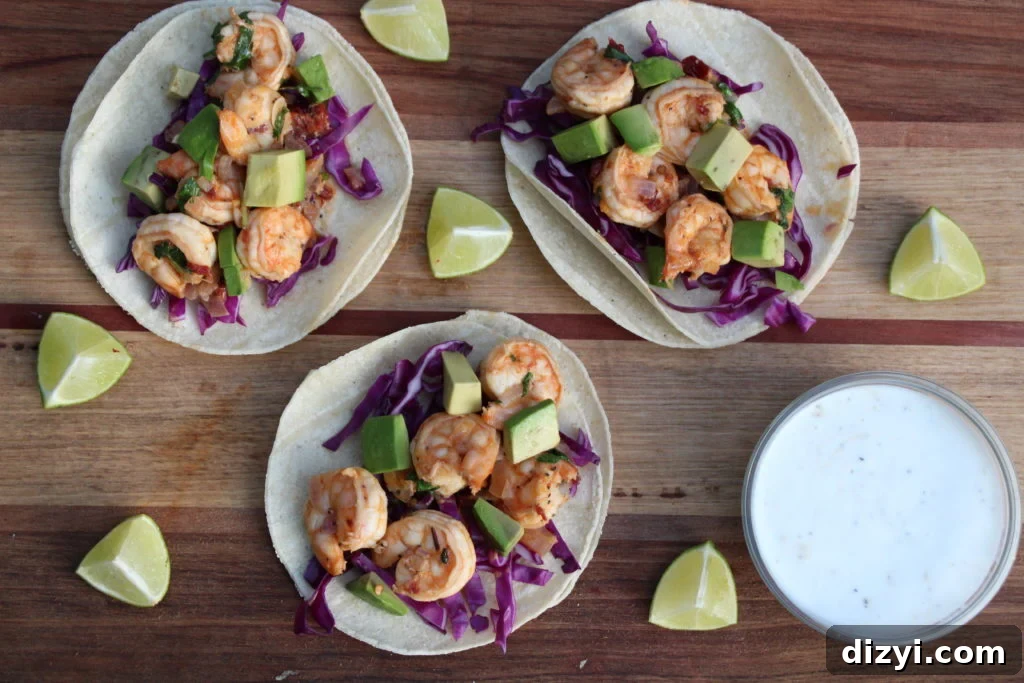 Chipotle-Lime Shrimp Tacos with Mexican "Crema"