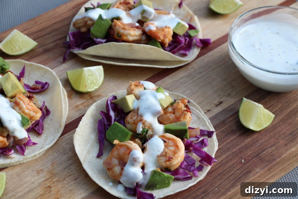 Chipotle-Lime Shrimp Tacos with Mexican "Crema"