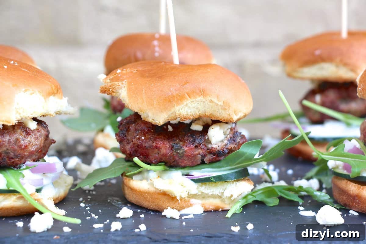 Greek Lamb Sliders with Cucumber-Mint Sauce