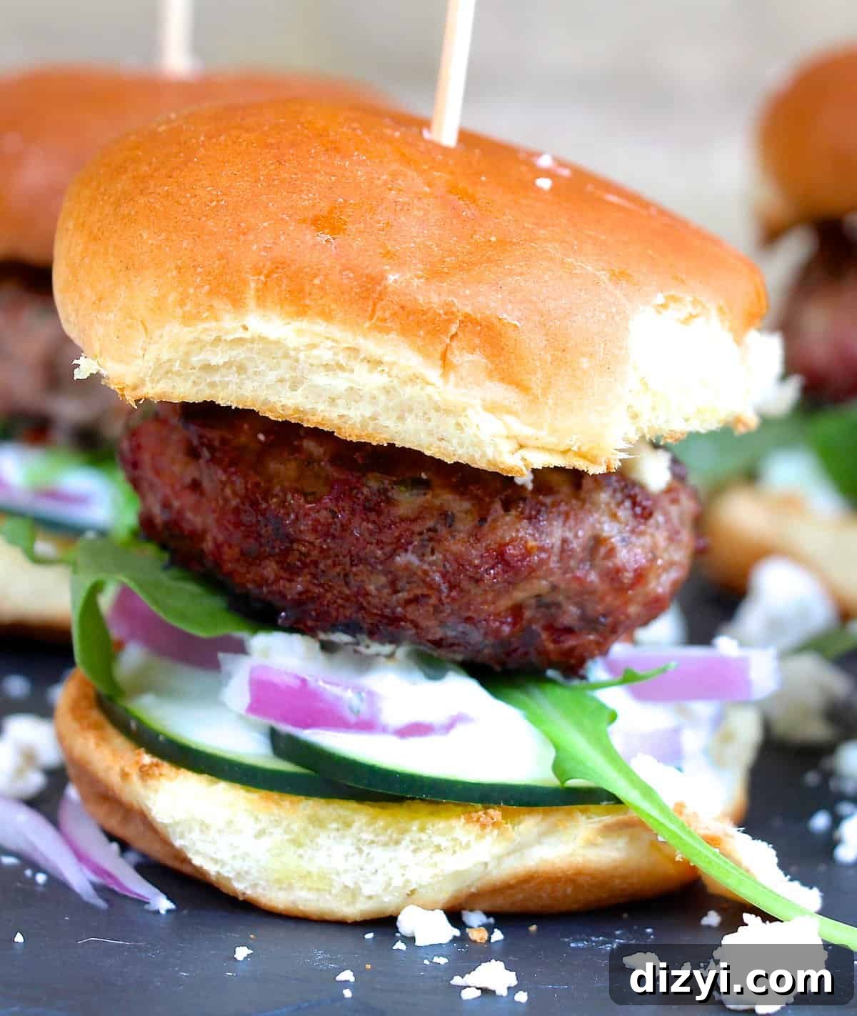 Greek Lamb Sliders with Cucumber-Mint Sauce