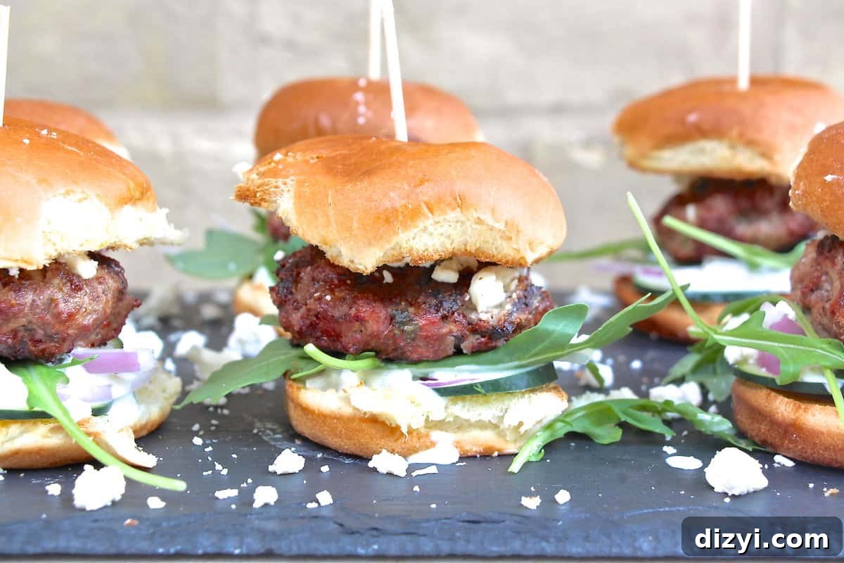 Greek Lamb Sliders with Cucumber-Mint Sauce