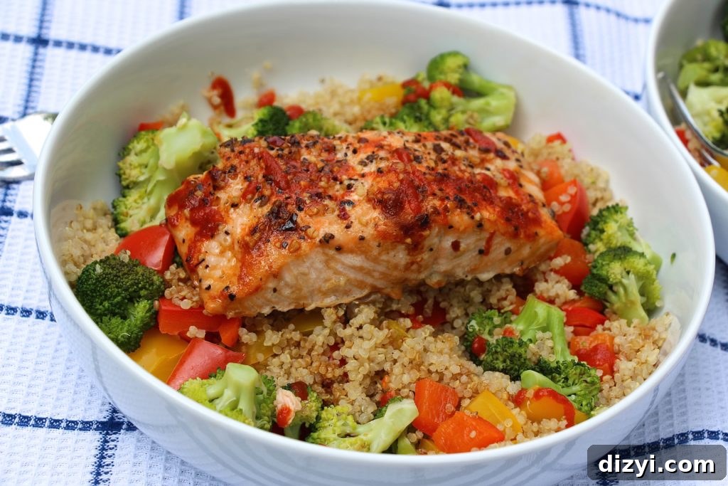 Simple Sriracha Salmon Protein Bowl