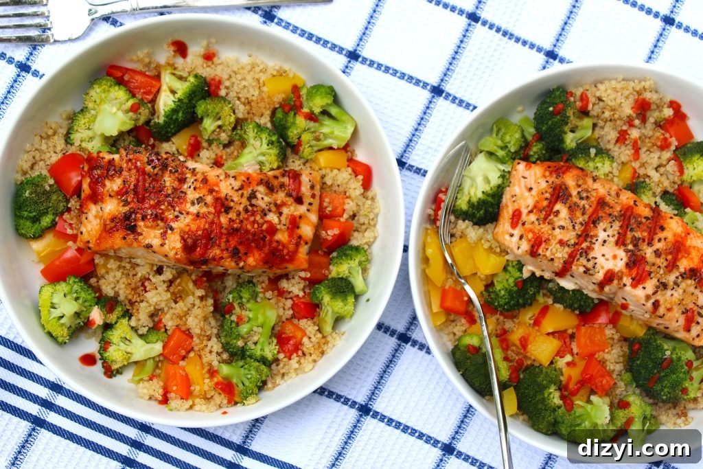 Simple Sriracha Salmon Protein Bowl
