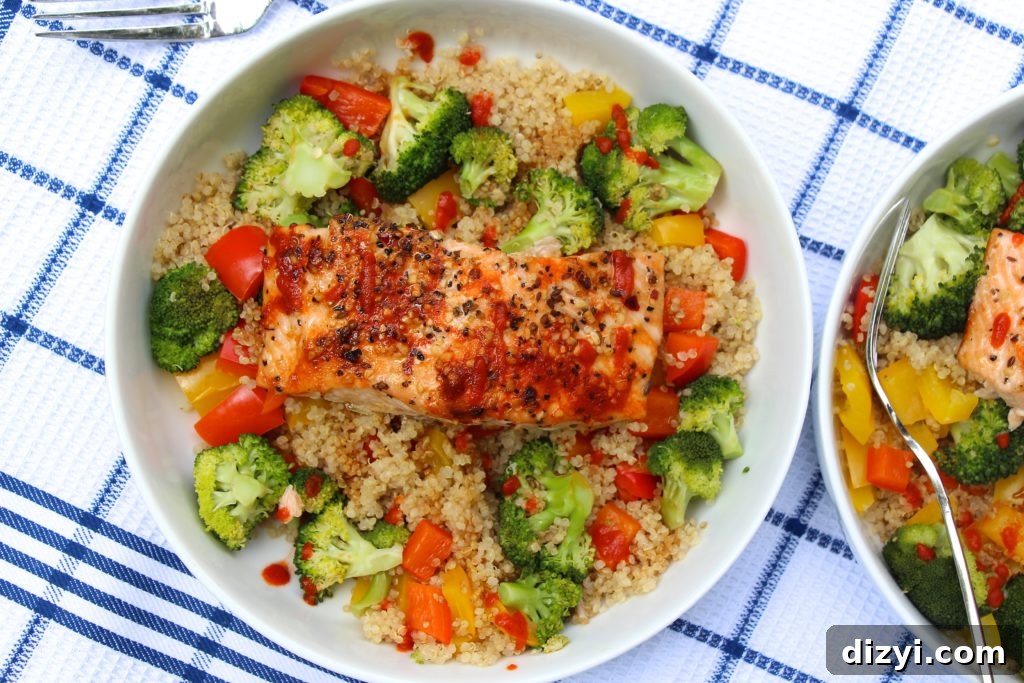 Simple Sriracha Salmon Protein Bowl