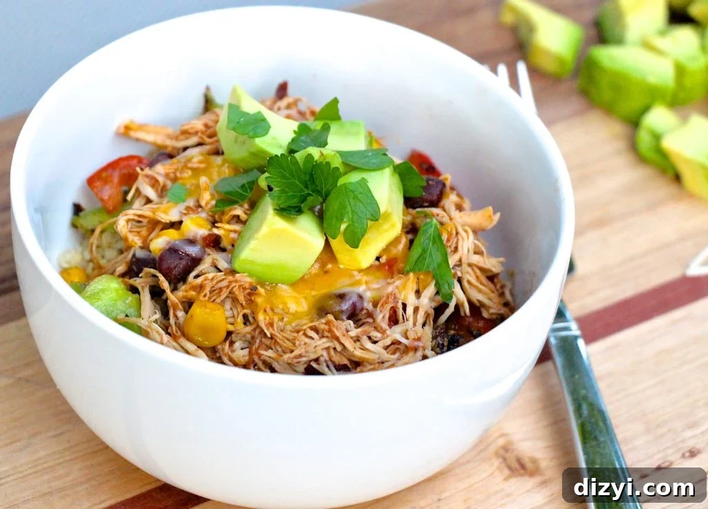 Crockpot Chicken Taco Bowls