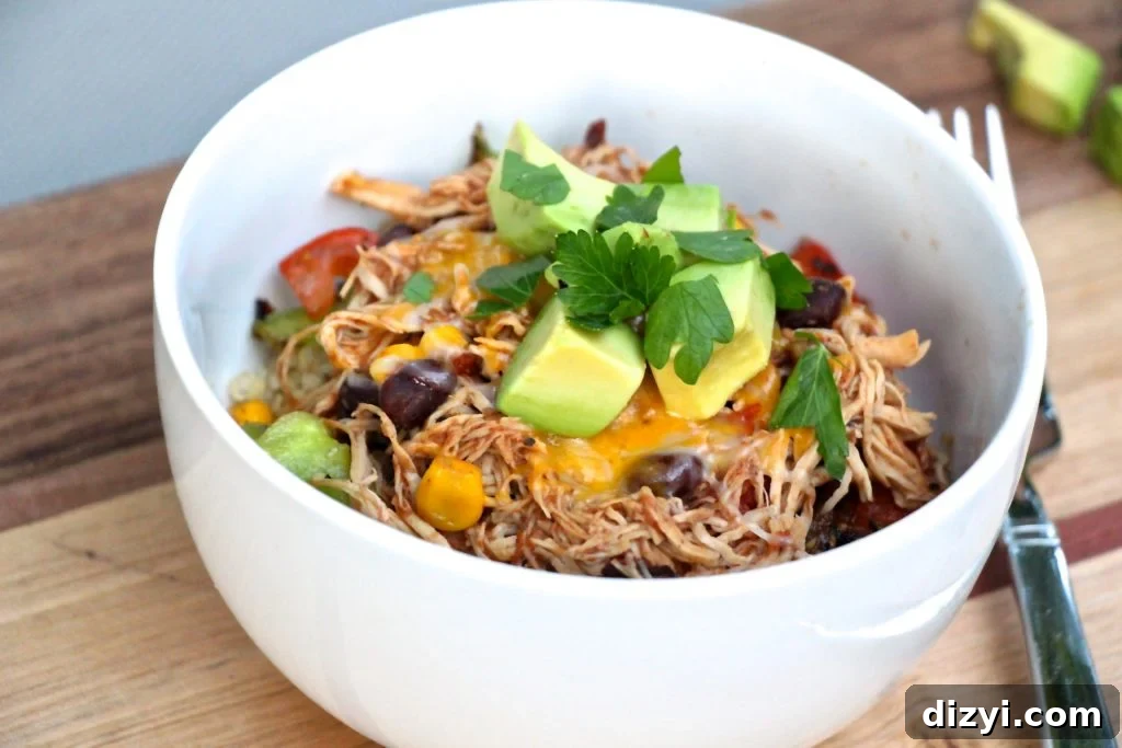 Crockpot Chicken Taco Bowls