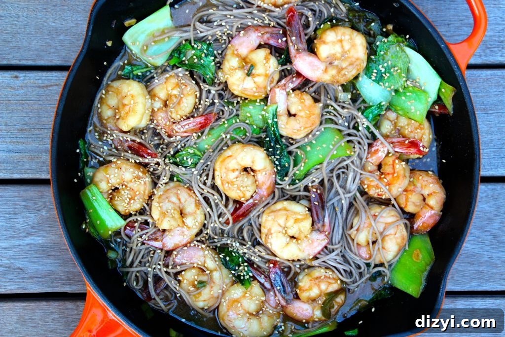 Spicy Shrimp + Soba Noodle Stir-Fry