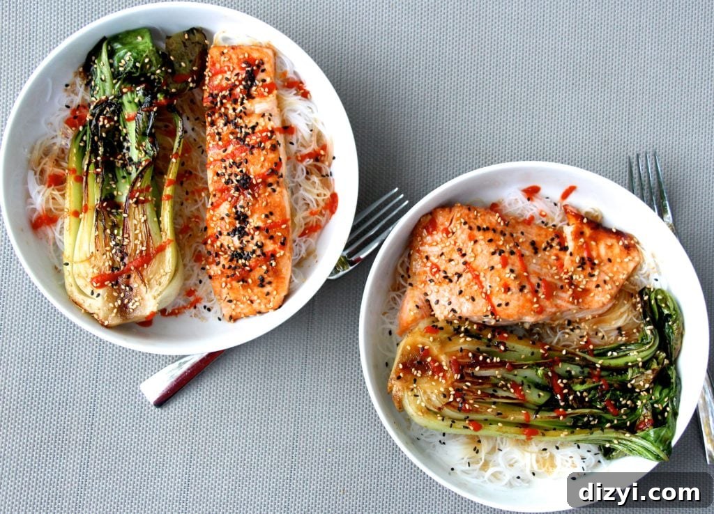 Baked Sesame Salmon + Seared Bok Choy Bowls
