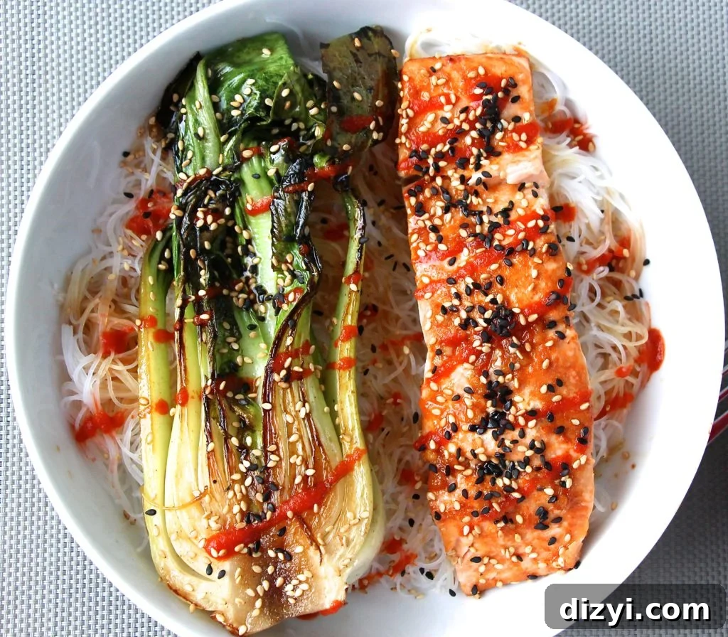 Baked Sesame Salmon + Seared Bok Choy Bowls