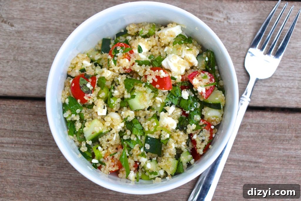 Mediterranean Quinoa Tabbouleh with Feta 2 Quinoa Tabbouleh with Feta Cheese
