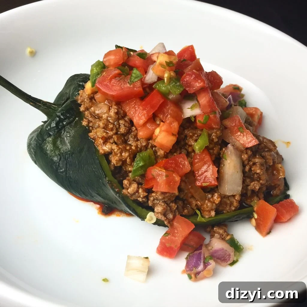Beef Enchilada-Stuffed Poblano Peppers Recipe 2 Beef Enchilada Stuffed Poblano Peppers