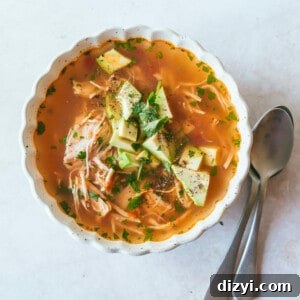 crockpot chicken, avocado, and lime soup - small