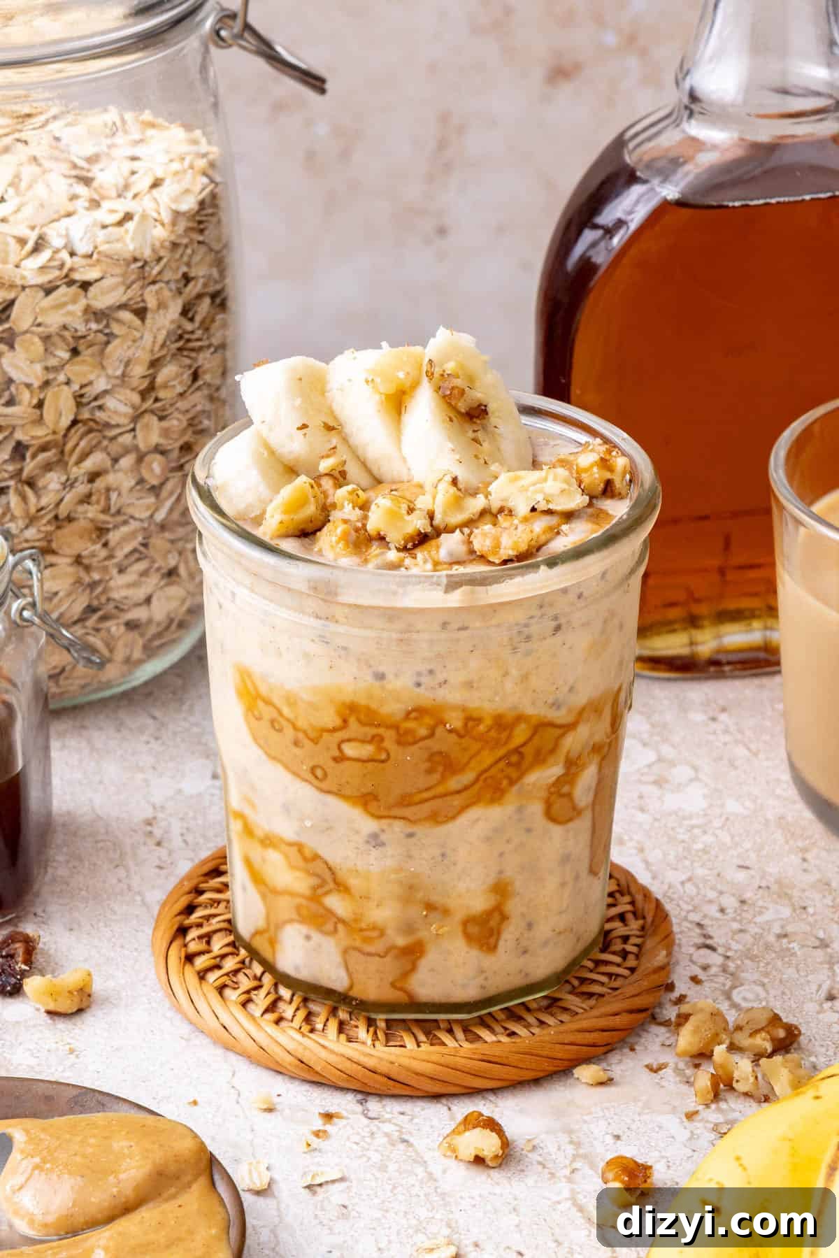 Overnight Oats Recipes: 3 Flavorful Breakfast Ideas 6 Banana overnight oats in jar.
