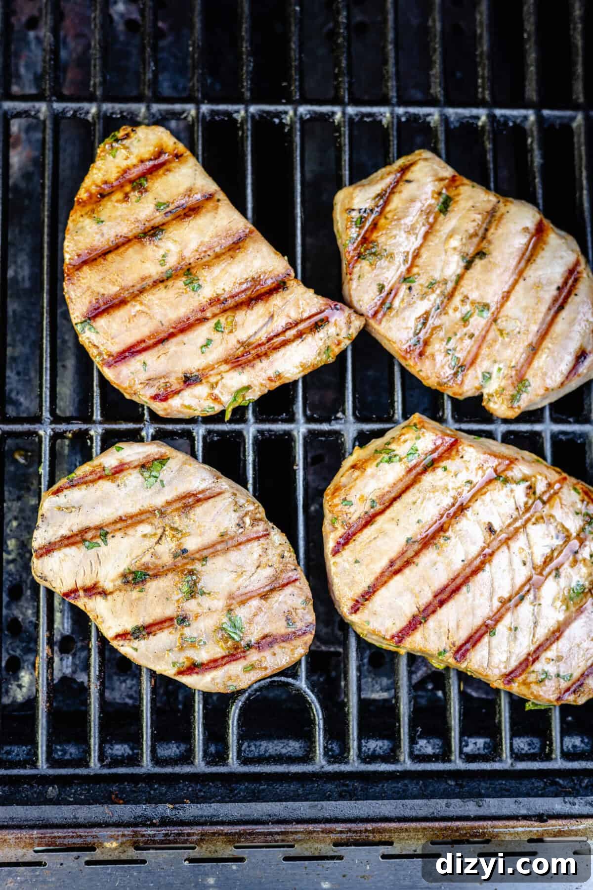 Grilled Ahi Tuna with Ponzu Lime Marinade Recipe 5 Grilled Ahi Tuna with Ponzu-Lime Marinade on grill