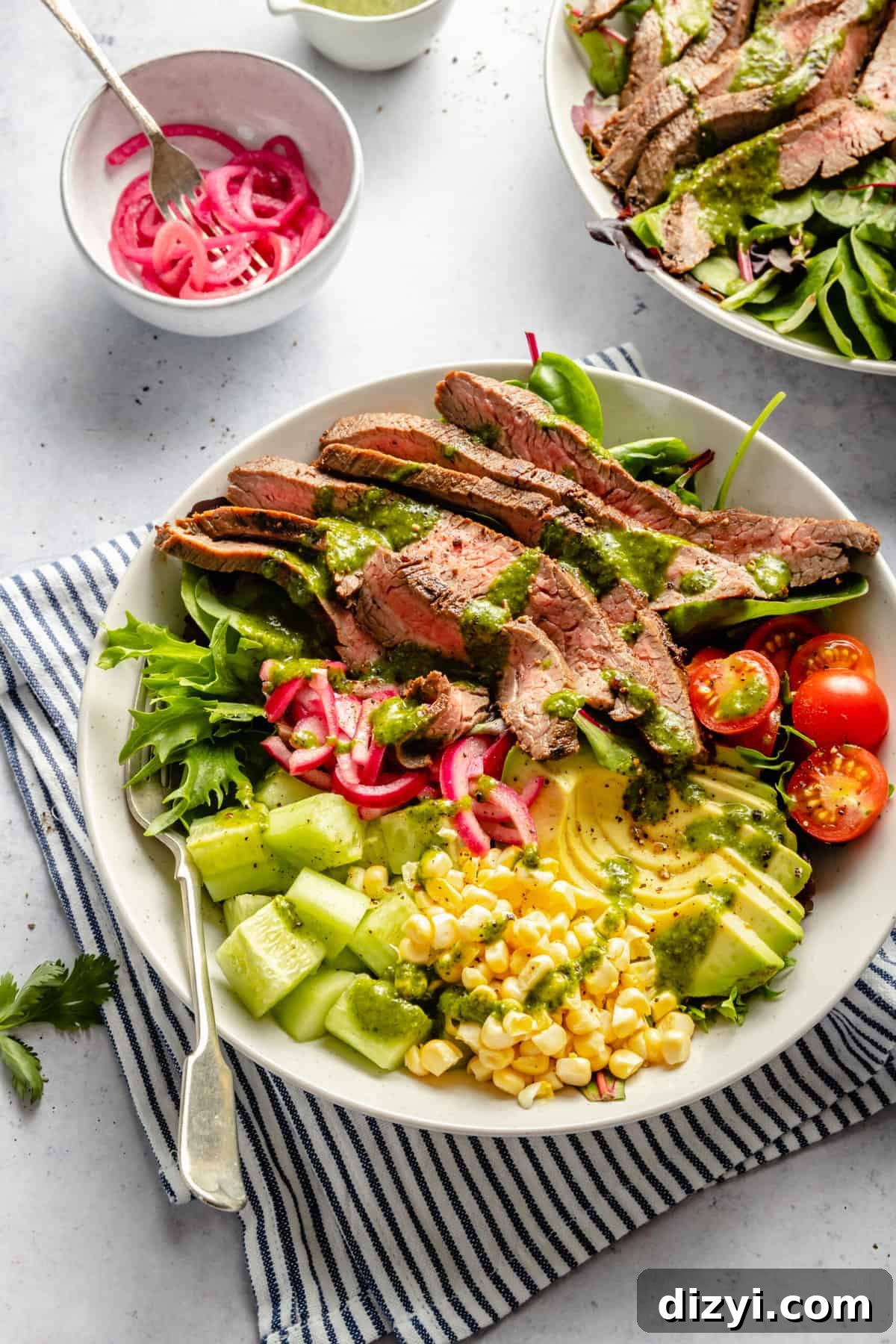 spicy cilantro steak bowls