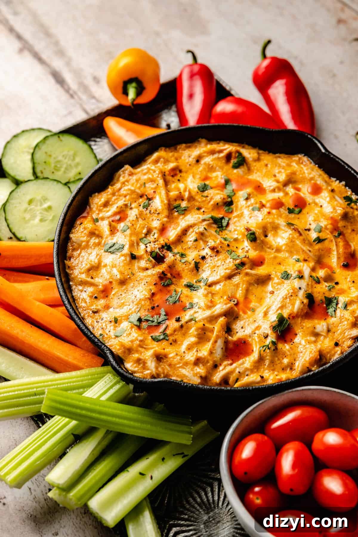 3-ingredient buffalo chicken dip