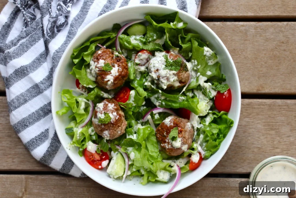 Greek lamb meatballs with tzatziki