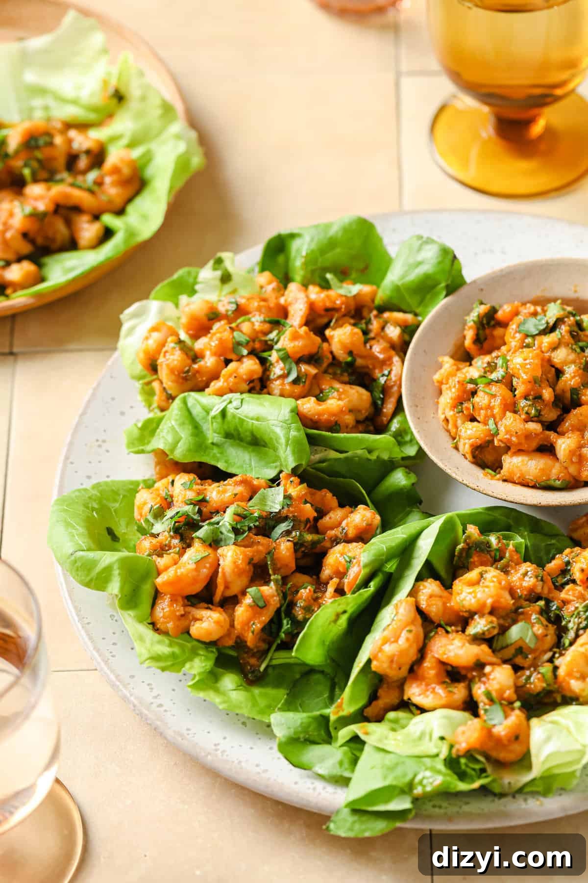 Thai-Inspired Red Curry Shrimp Lettuce Wraps