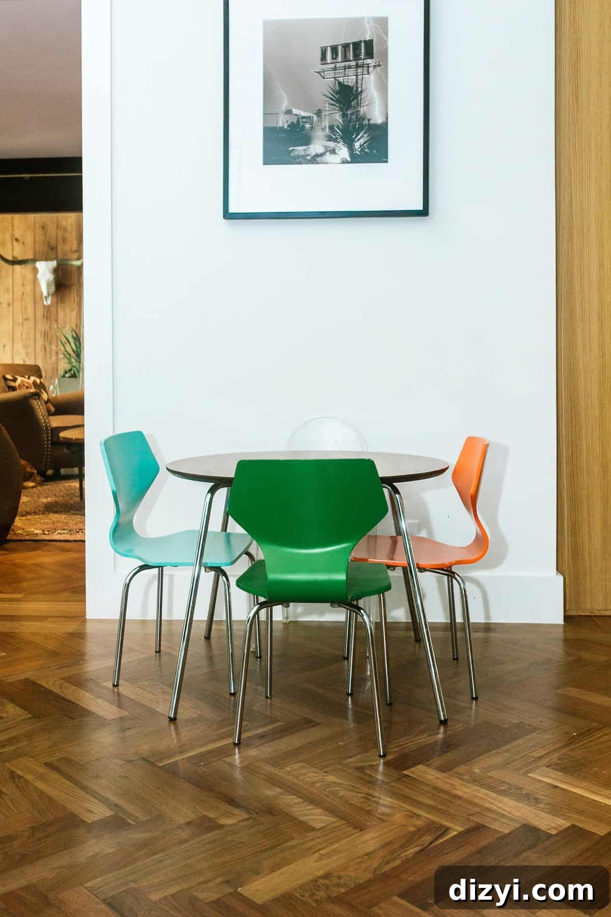 Children's table and artwork above