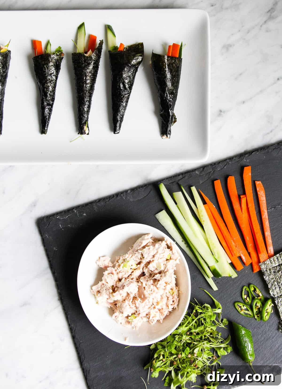 Tuna Temaki (Tuna Hand Rolls)