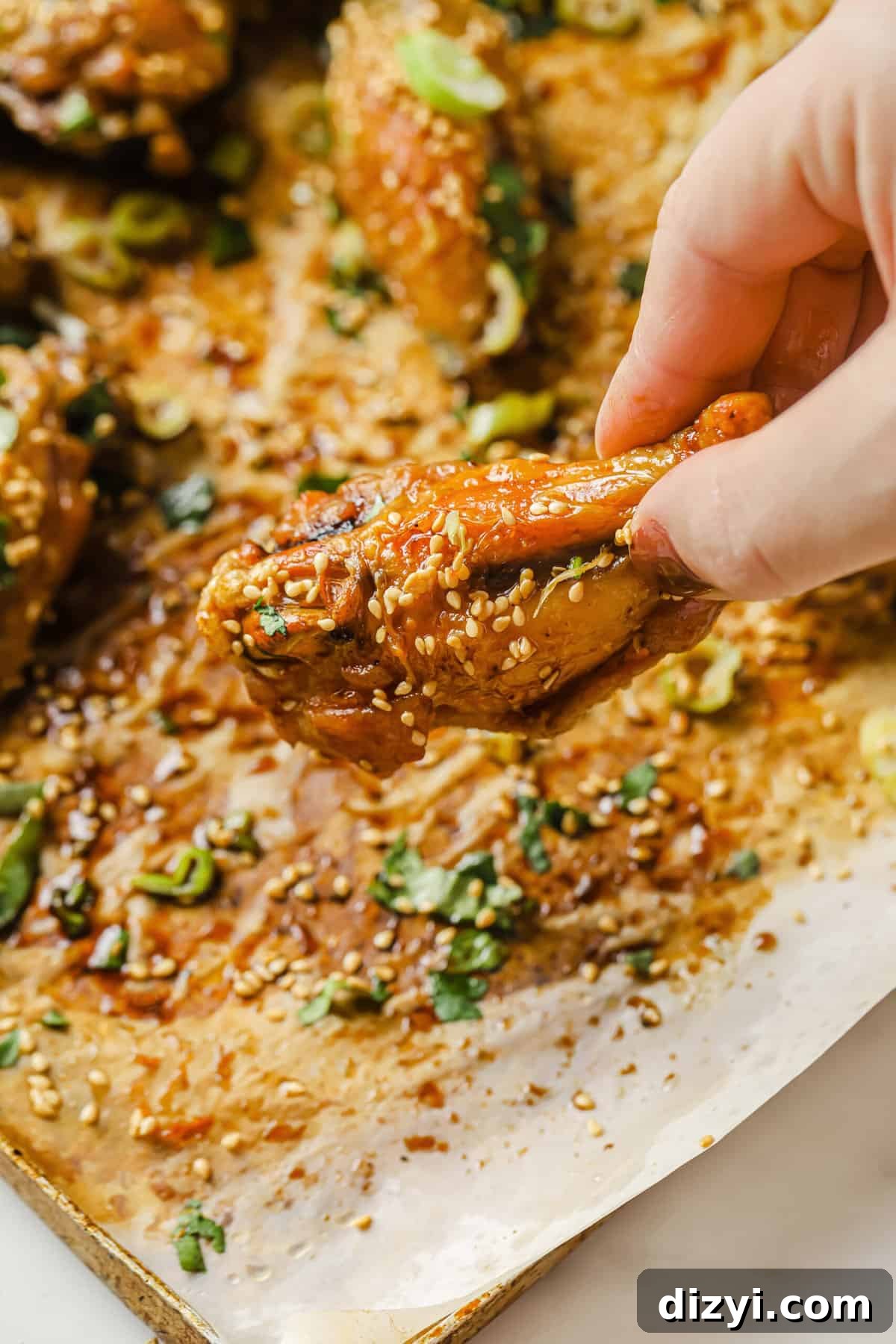 Crispy Oven-Baked Sesame Chicken Wings 3 baked sesame chicken wings