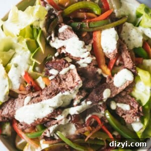 Steak Fajita Salad - close up