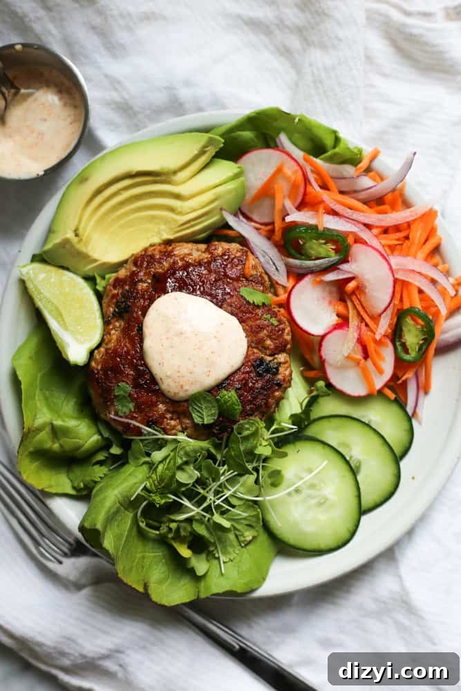 herby pork burger stack