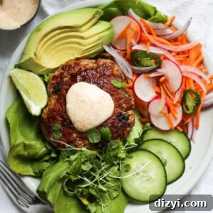 herby pork burger stack