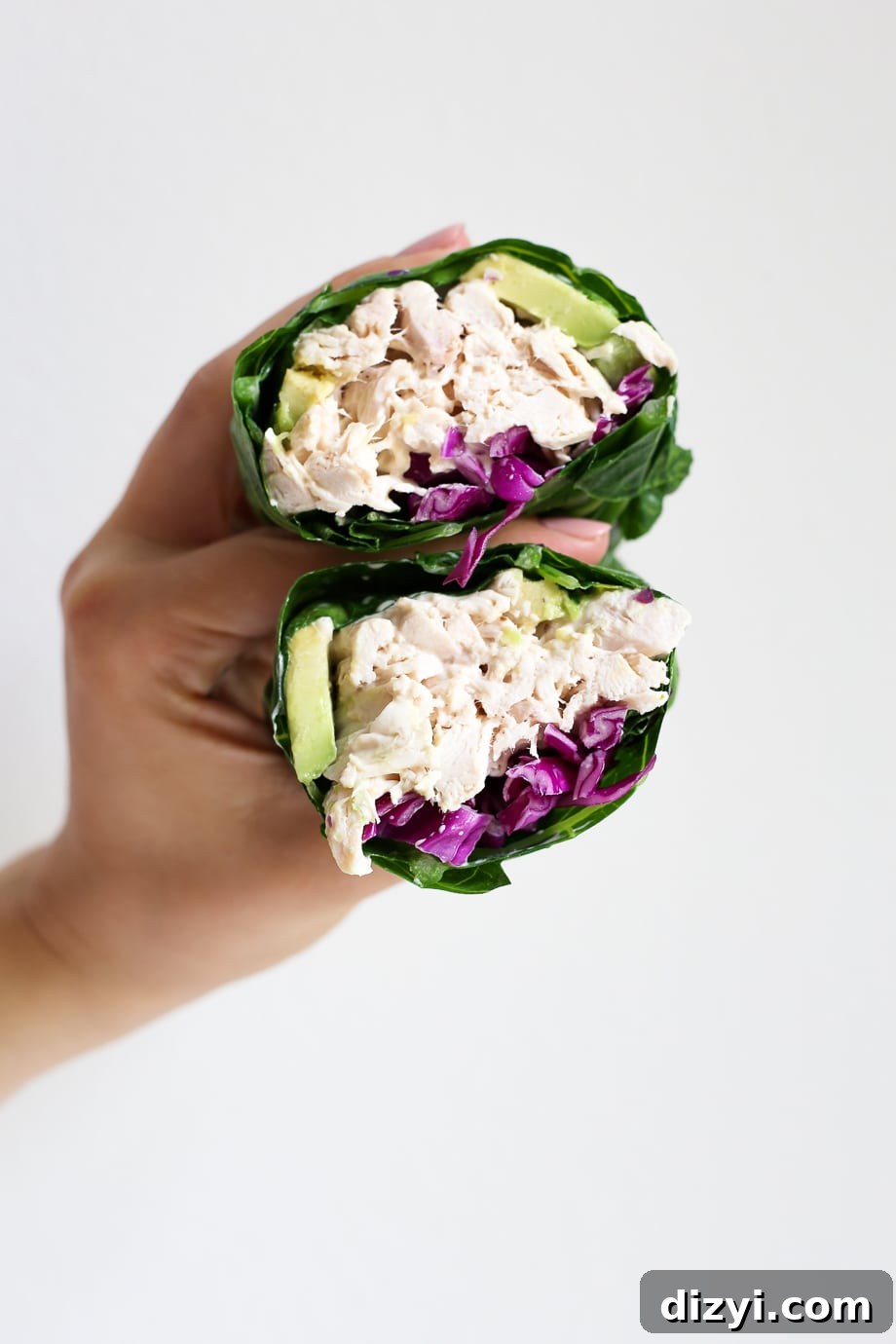 Caesar Chicken Collard Wraps