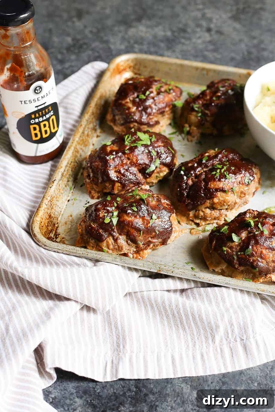 Mini BBQ Meatloaves ready to serve