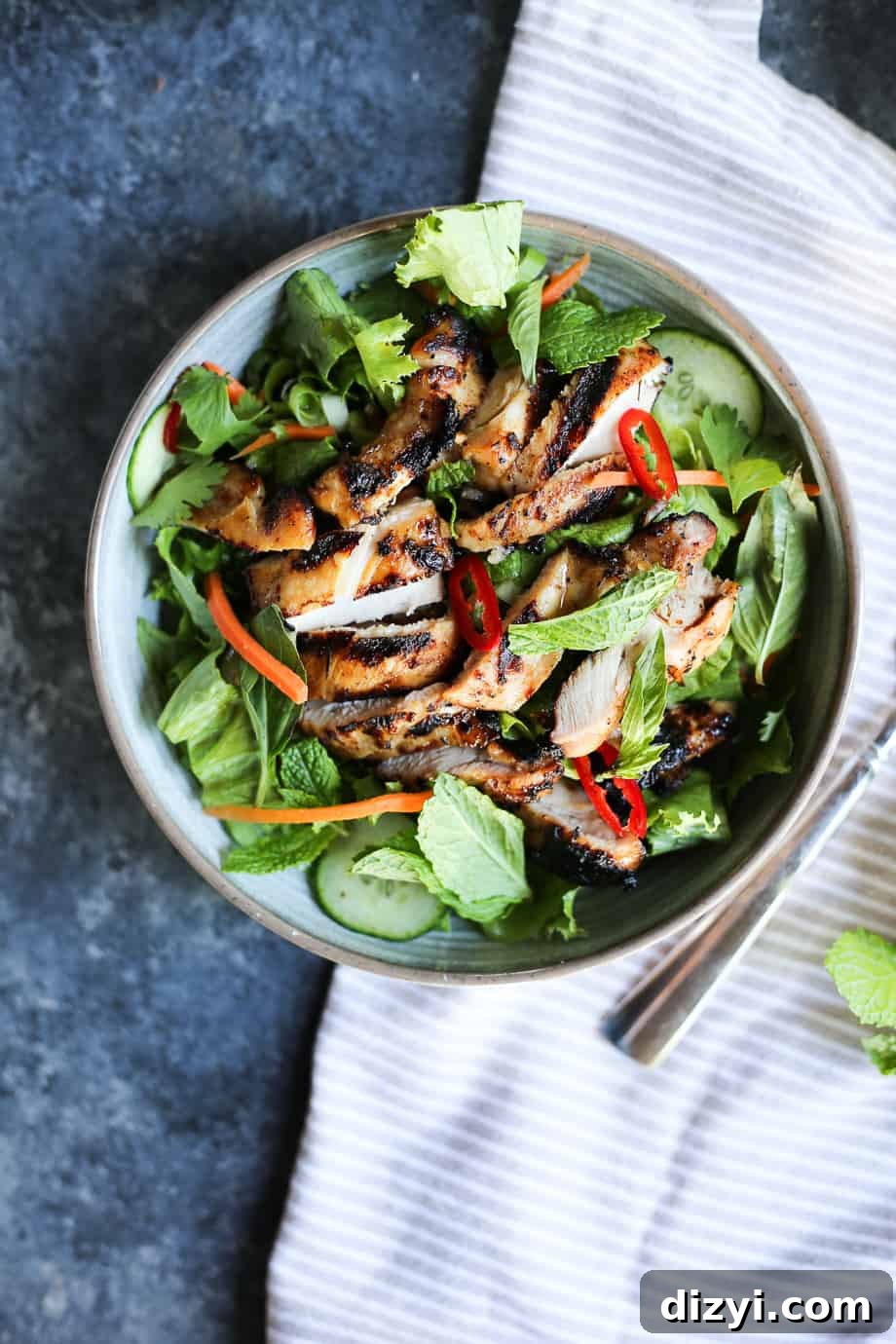 Lemongrass Chicken Salad plated