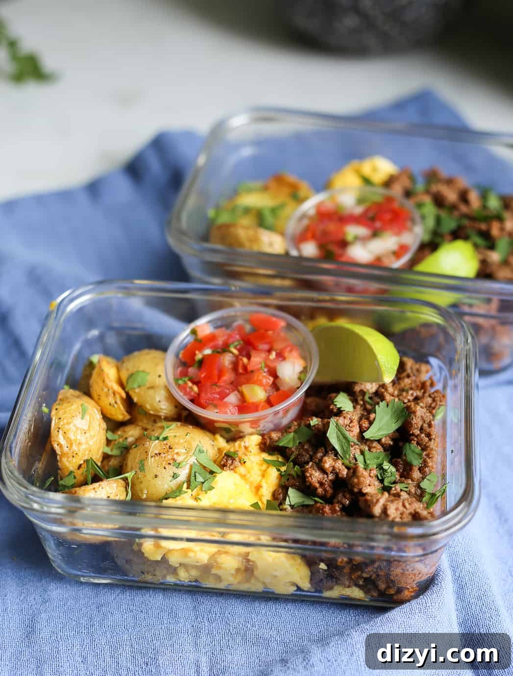 Make-Ahead Breakfast Taco Bowls 4 Meal Prep Breakfast Taco Bowls serving