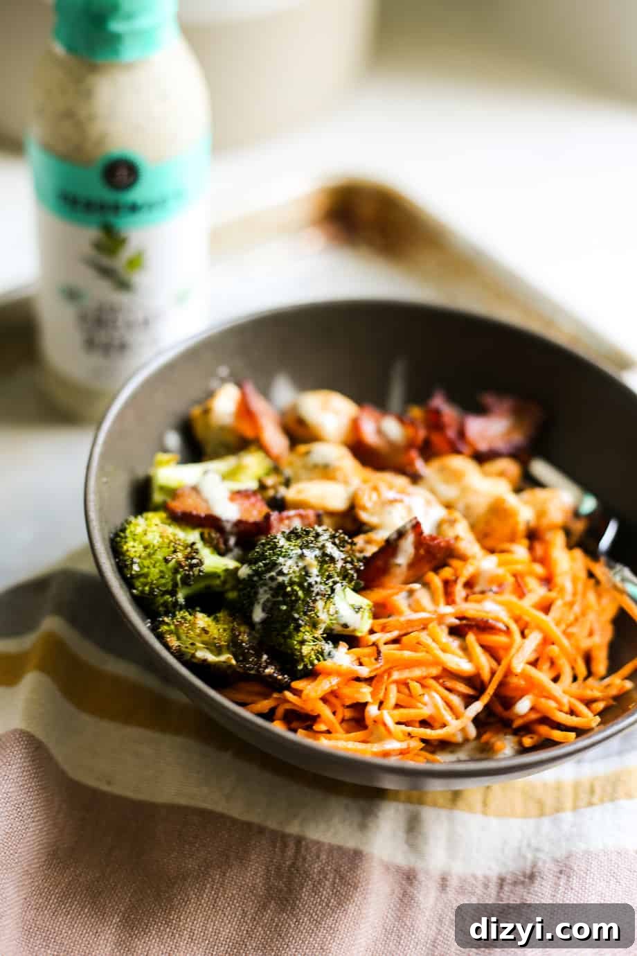 Chicken Bacon Ranch Bowls Recipe 5 Bacon-Ranch Chicken Bowls plated
