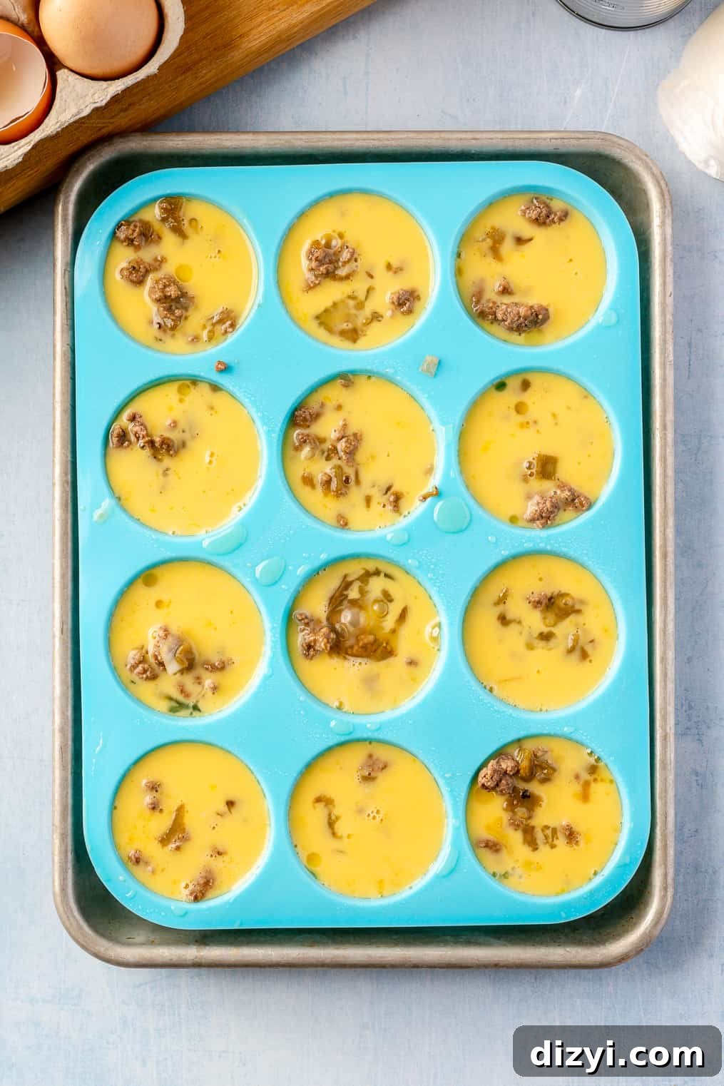Green Chile Beef Egg Cups