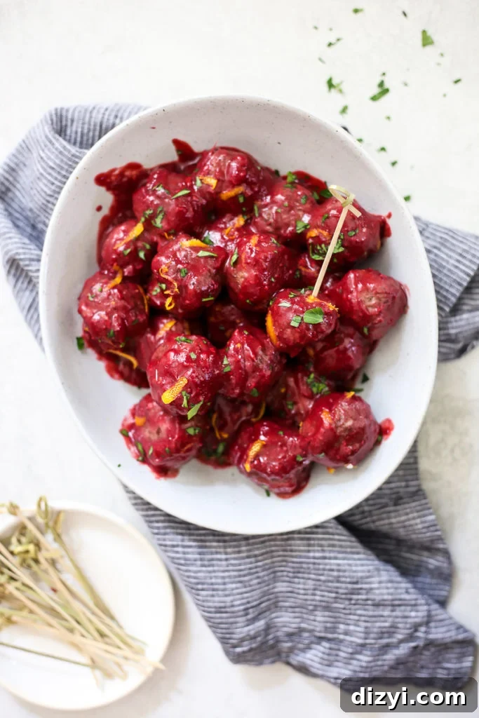 Crockpot Cranberry-Orange Meatballs