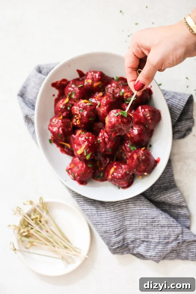 Crockpot Cranberry-Orange Meatballs