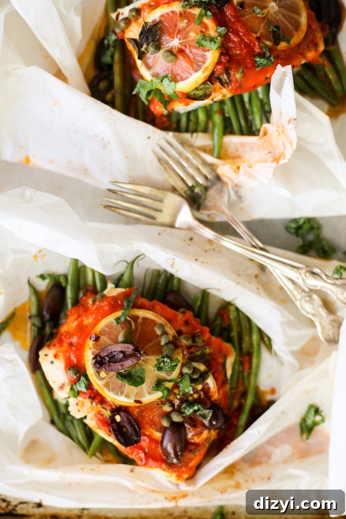 Fish Puttanesca en Papillote