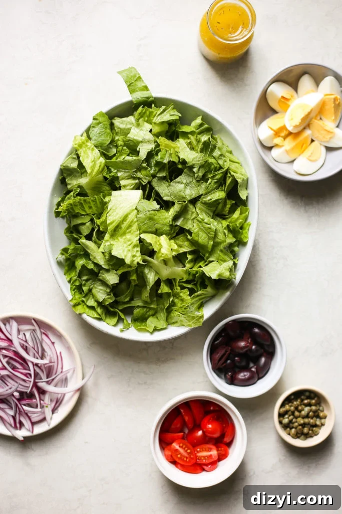 Ingredients for Sheet Pan Salmon Nicoise Salad